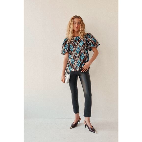 Tuckernuck Pomander Place Multi Sequin Jada Blouse - NWOT Size M - Picture 2 of 2